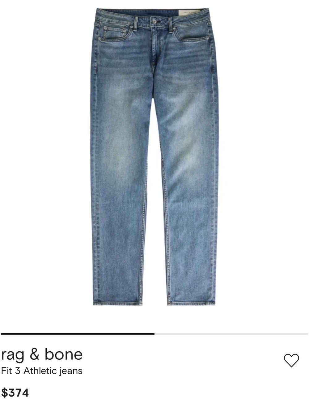Rag & Bone Fit 3 Athletic Jeans in Faded Blue